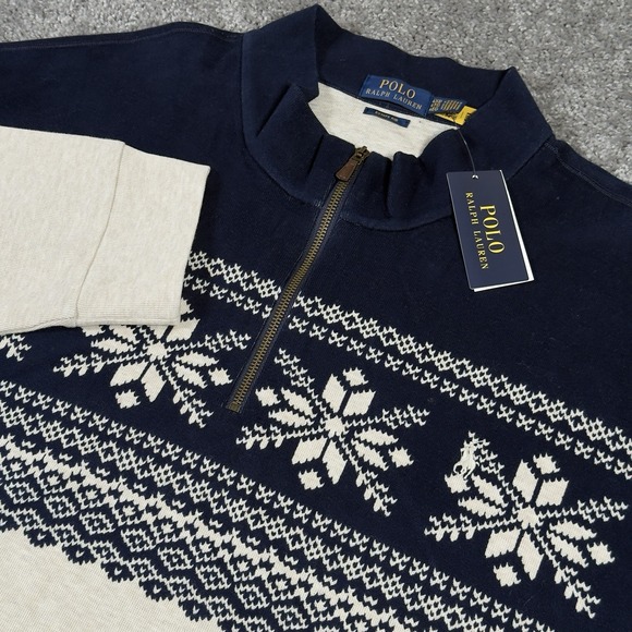 NEW Polo Ralph Lauren Snowflake Double Knit Pullover Andres Geometric Men's 4XB